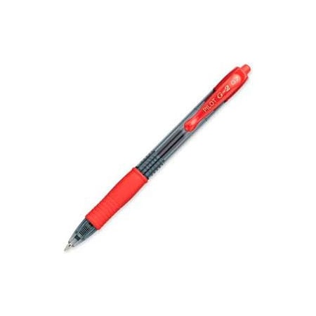 Pilot Pilot G2 Gel Retractable Rollerball Pen, Fine, 0.7mm, Red Ink, Dozen 31022
